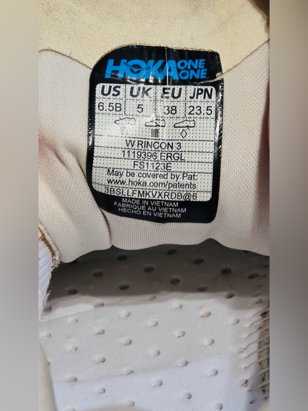 Hoka Women's Running Sneakers in Light Beige W RINCON 3 - Picture 11 of 11